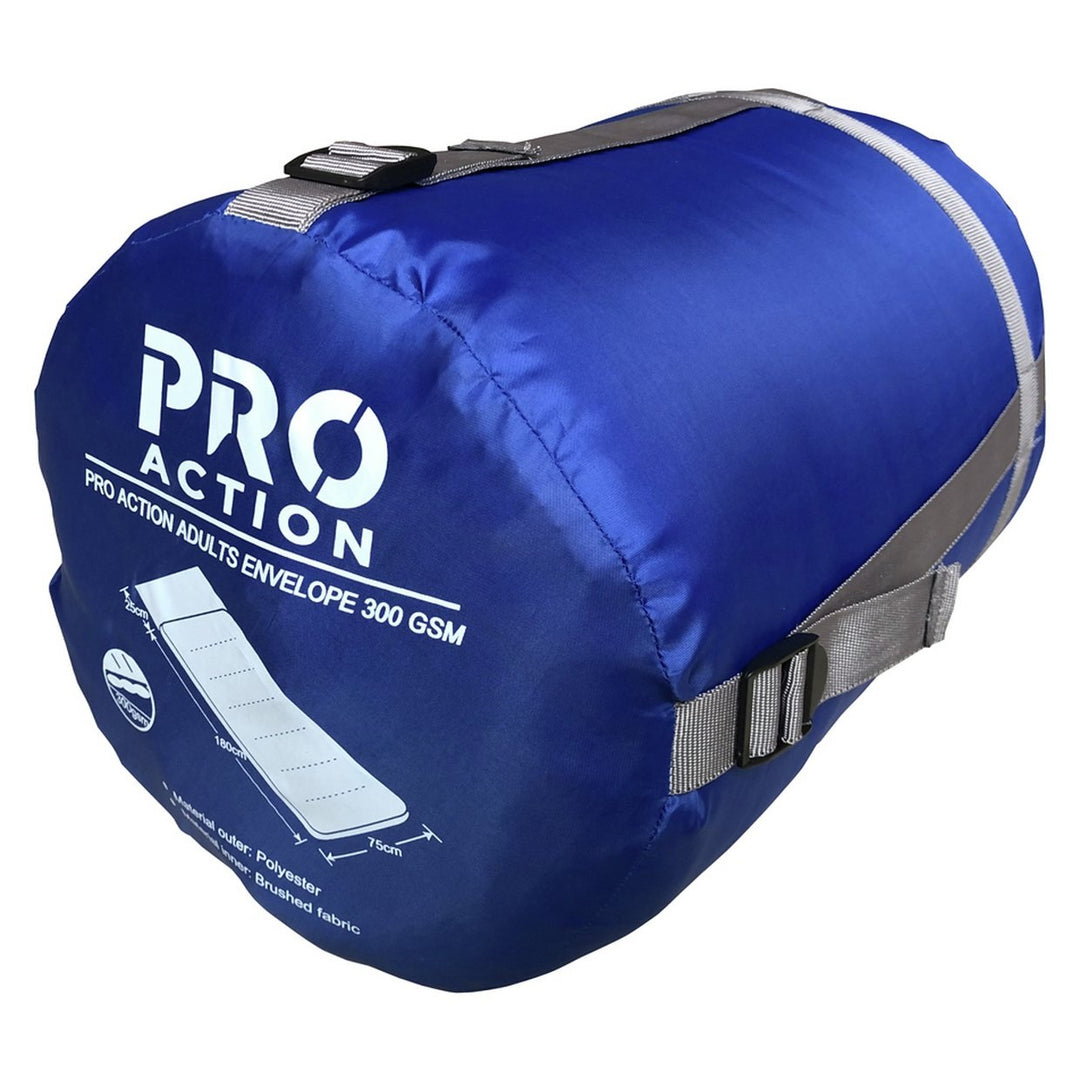 New Pro Action 300gsm Single Envelope Sleeping Bag - Blue