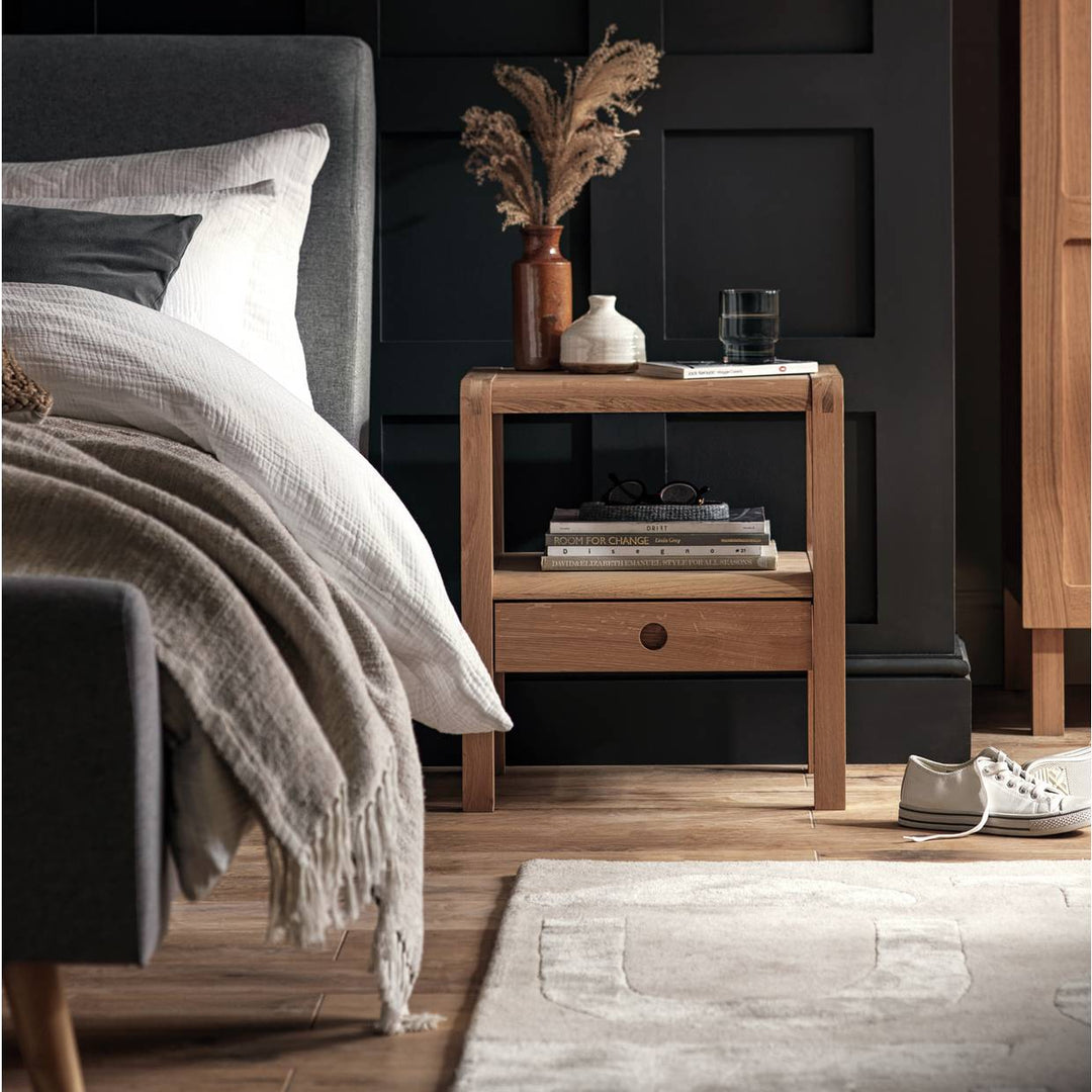 Habitat Radius 1 Drawer Bedside Table - Oak