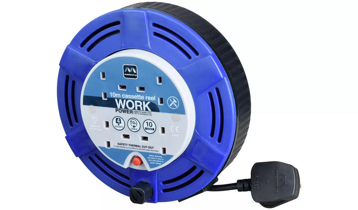 Masterplug 4 Socket Extension Cable Reel - 10m