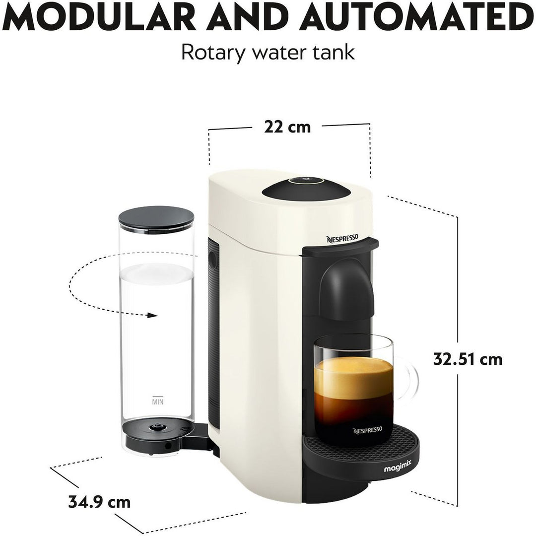 Nespresso Vertuo Plus Pod Coffee Machine by Magimix - White