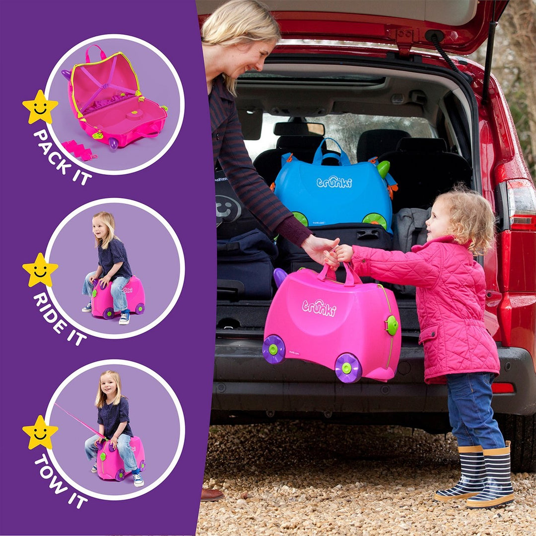 Trunki Trixie 4 Wheel Hard Ride On Suitcase - Pink