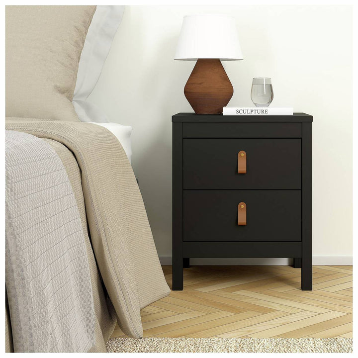 Tvilum Madrid 2 Drawer Bedside Table - Black
