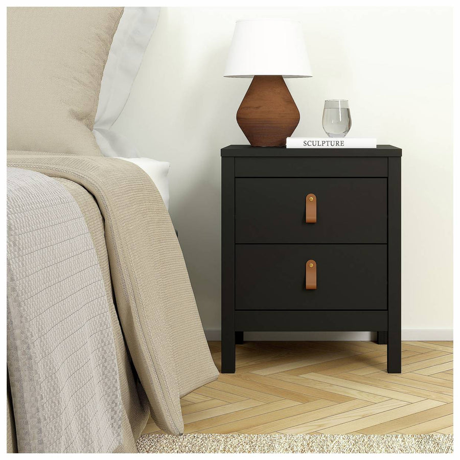 Tvilum Madrid 2 Drawer Bedside Table - Black