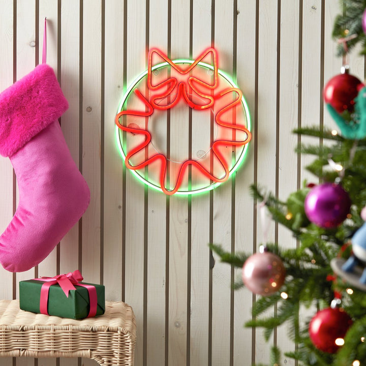 Habitat Neon Effect Wreath Shaped Christmas Light