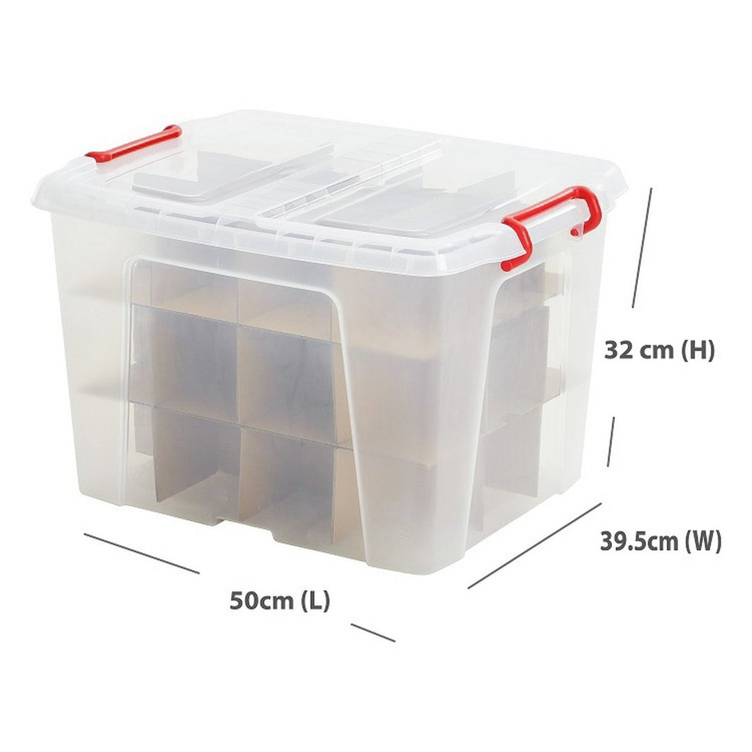 Strata Smart 40L Bauble Plastic Storage boxes with Dividers