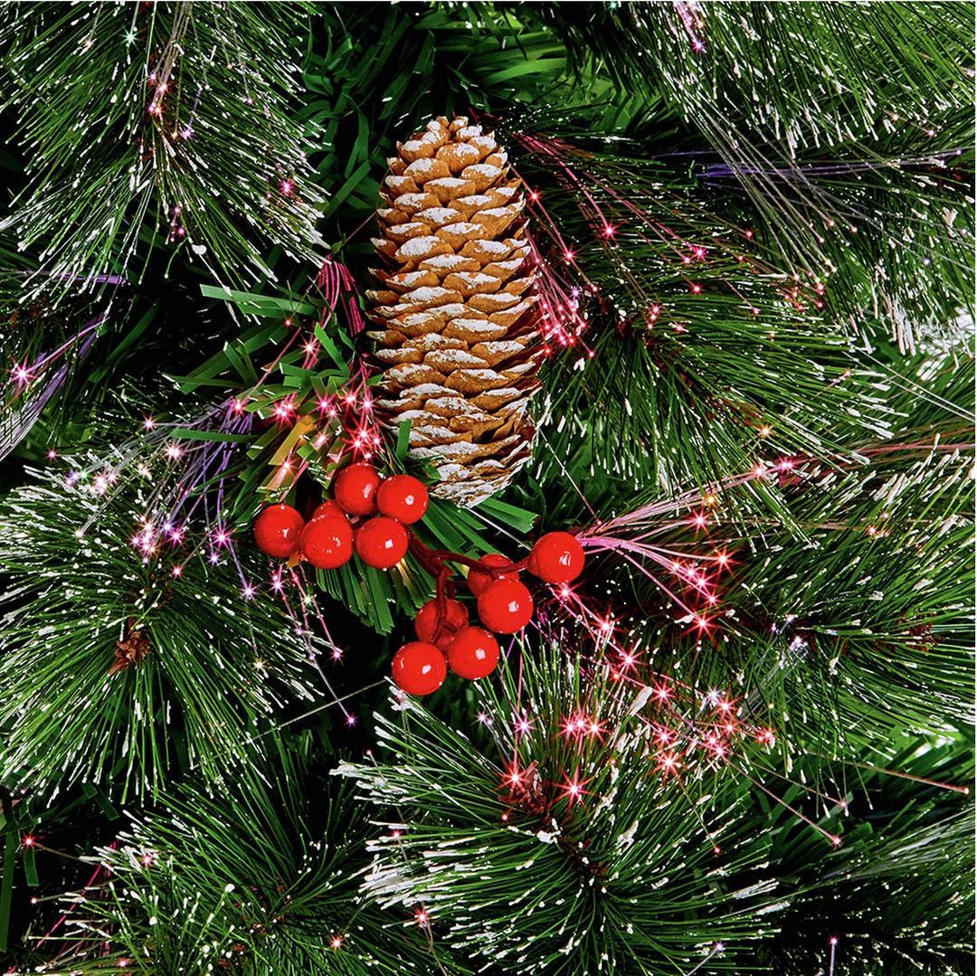 Premier Decorations 4ft Snow Tip Fibre Optic Bottle Brush Christmas Tree - Green