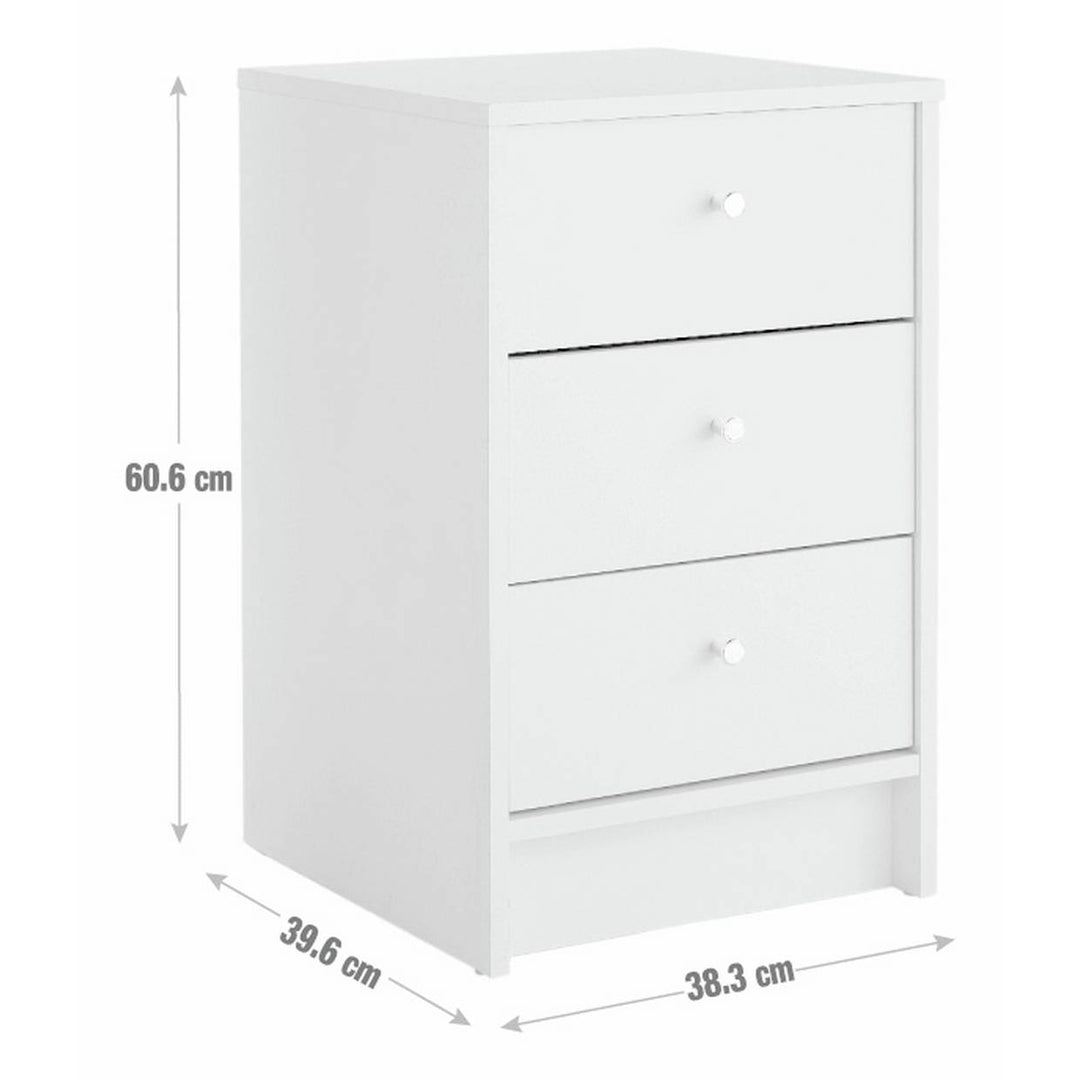 Home Malibu 3 Drawer Bedside Table - Oak Effect