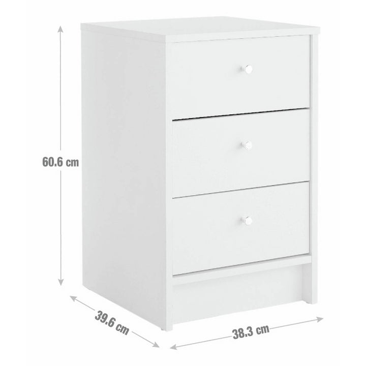 Home Malibu 3 Drawer Bedside Table - Oak Effect