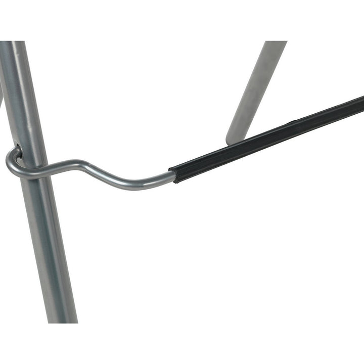 Home Pair of Folding Metal Bar Stools - Black & Silver