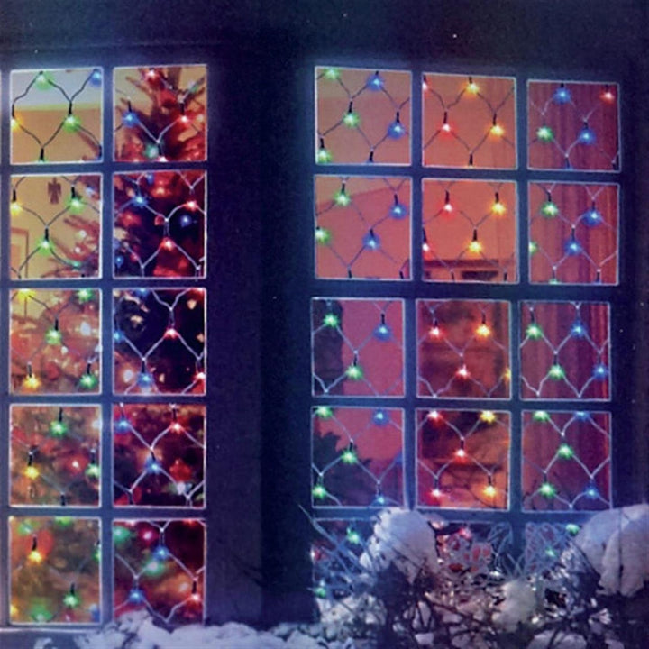 Premier 1.7m x 1.2m 180 LED Multi Action Christmas Net Window Light