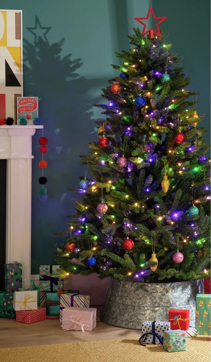 Habitat 6ft Pre-Lit Festive Christmas Tree Multicolored Multi Function Lights - Green
