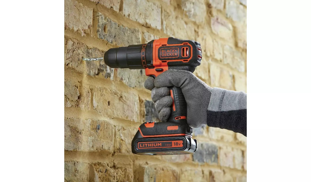 Black + Decker Cordless Hammer Drill & Mouse with Batteries