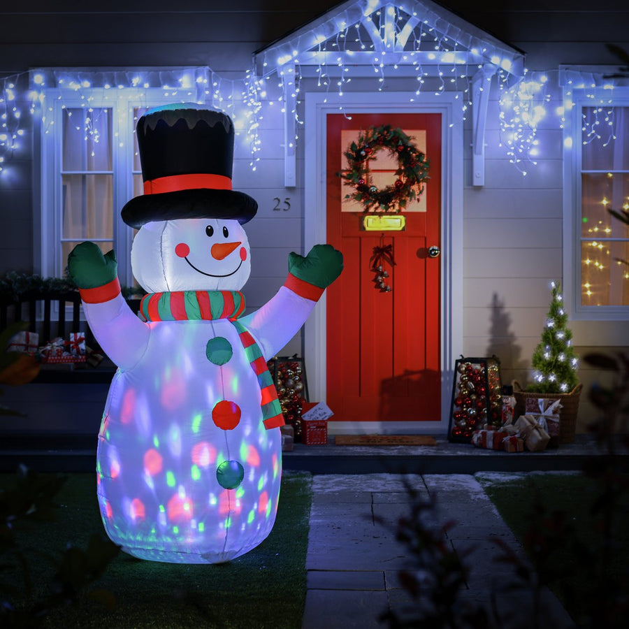 Habitat 6ft Inflatable LED Light Up Snowman Christmas Decoration - White