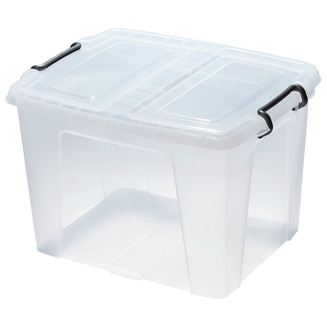 Strata Smart 3 x 40L Plastic Storage Boxes with Lid - Clear