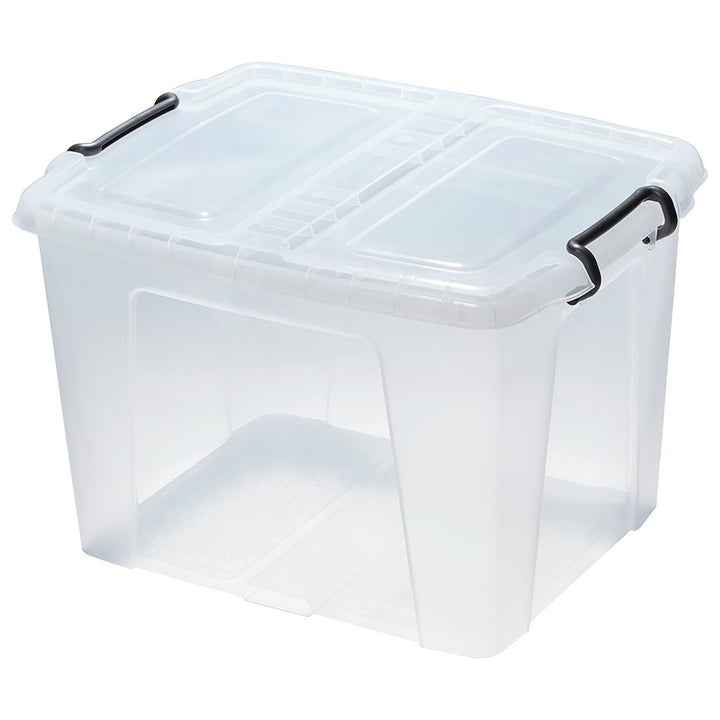 Strata Smart 3 x 40L Plastic Storage Boxes with Lid - Clear