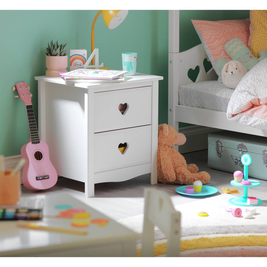 Home Kids Mia 2 Drawer Bedside Table - White