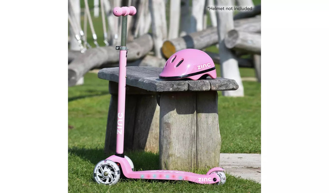 Zinc Light Up Strobe Scooter - Pink