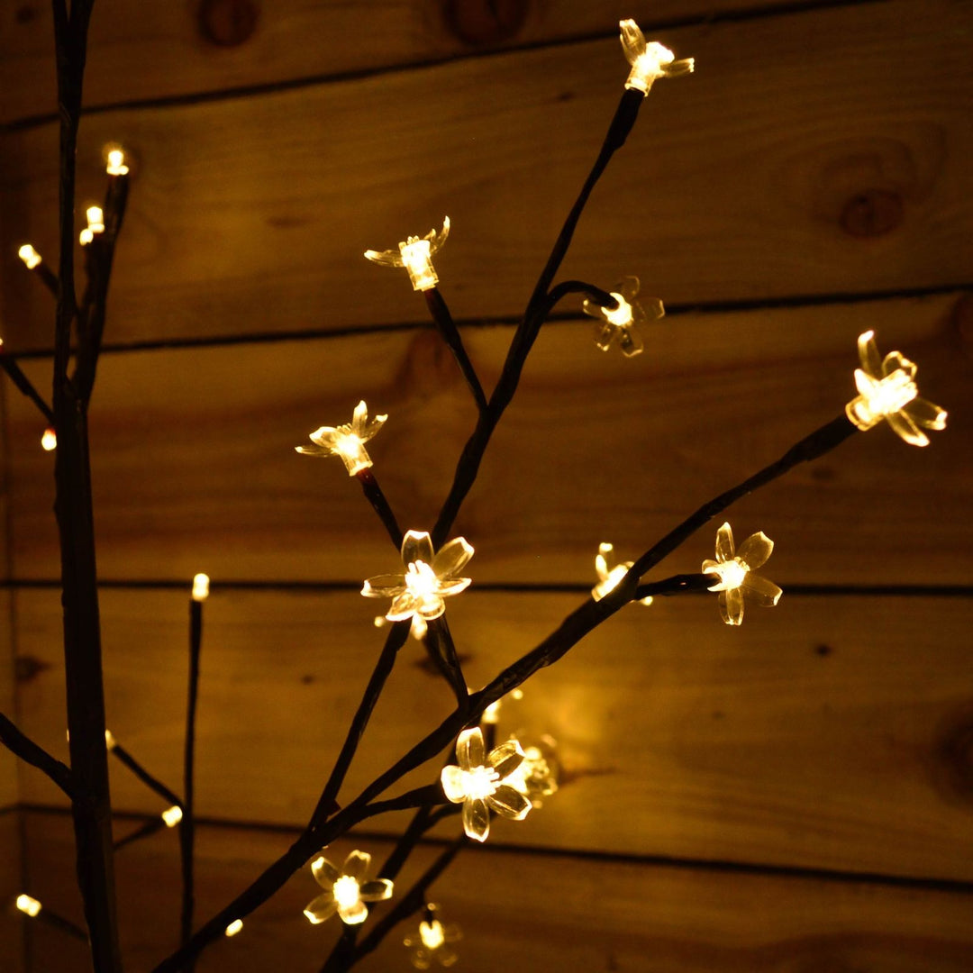 Premier 5ft Cherry Blossom Christmas Tree White LED Lights & Timer