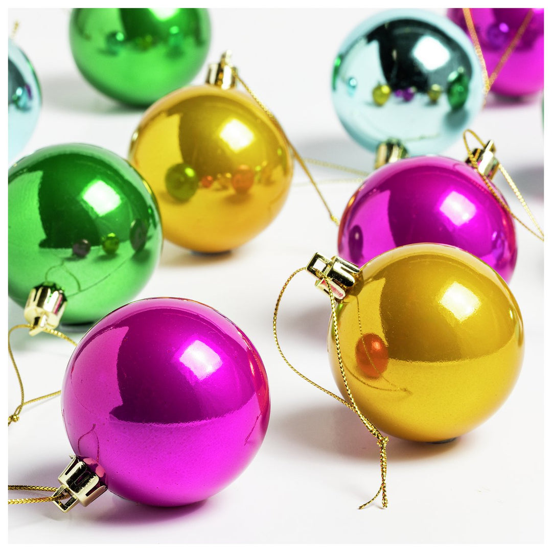 Habitat Pack of 24 Christmas Baubles Tree Decoration - Multicoloured