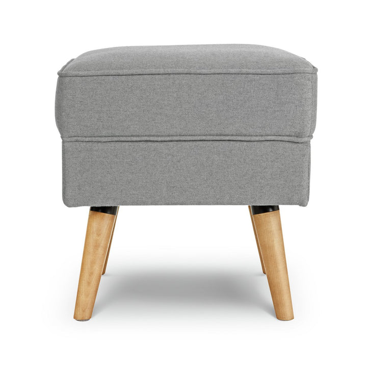 Habitat Callie Fabric Footstool - Light Grey