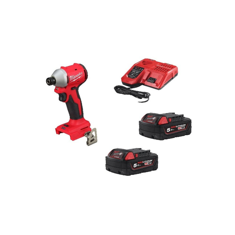 Milwaukee M18BLIDR-502C 18v Cordless Brushless Impact Driver 2 x 5Ah Batteries, Charger + Case