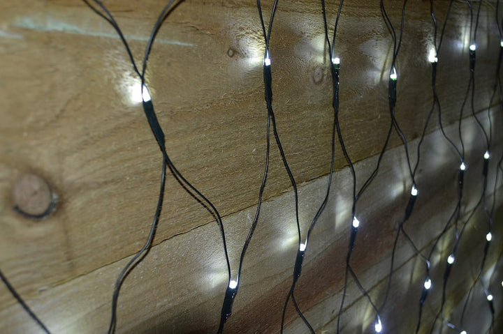 Premier Decorations 1.7m x 1.2m 180 LED White Multi Action Christmas Net Window Light