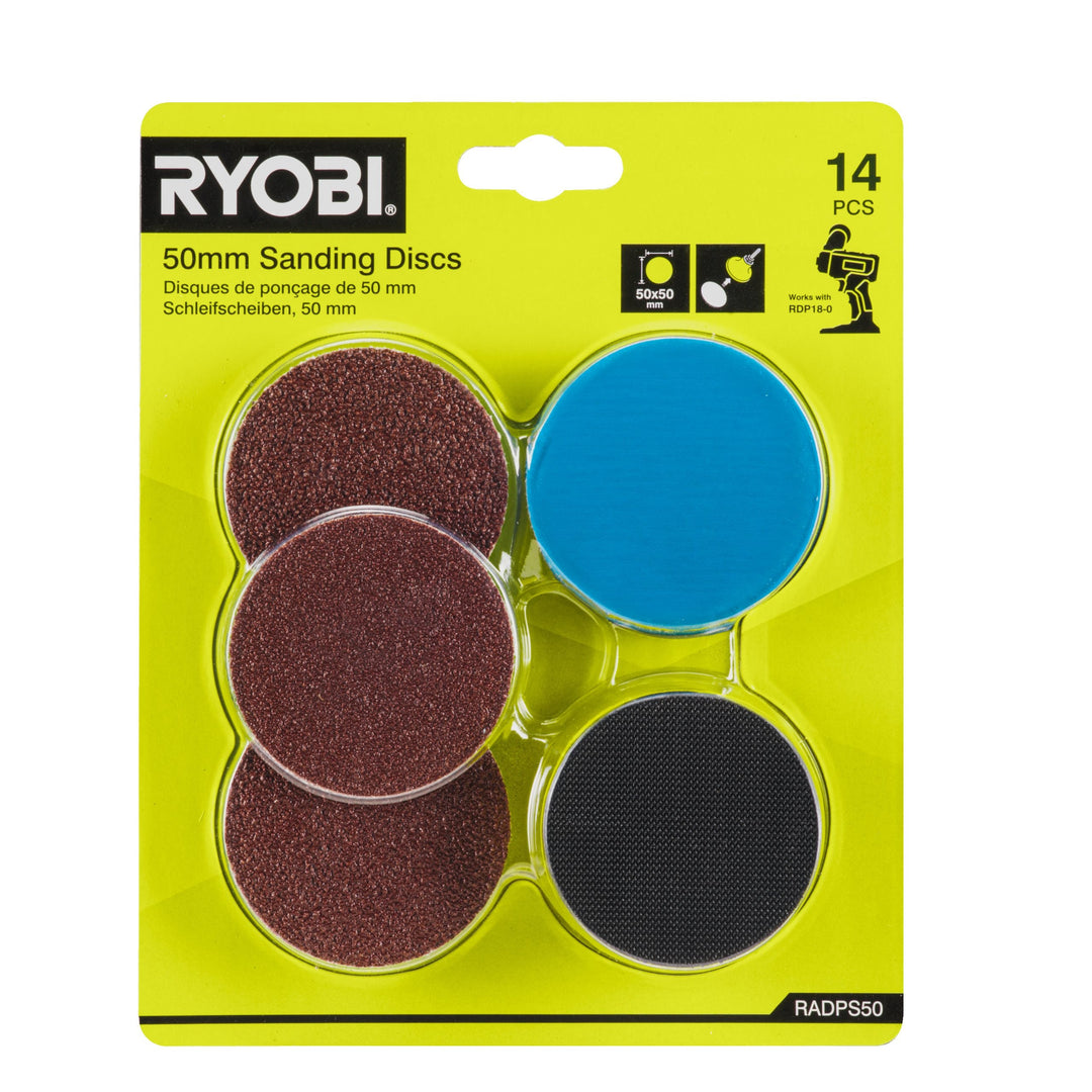 Ryobi RADPS50 14pc 50mm Sanding Discs