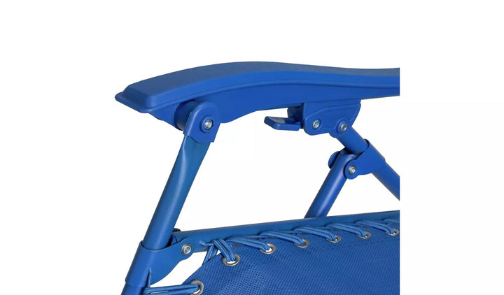 Home Folding Metal Zero Gravity Sun Lounger - Blue