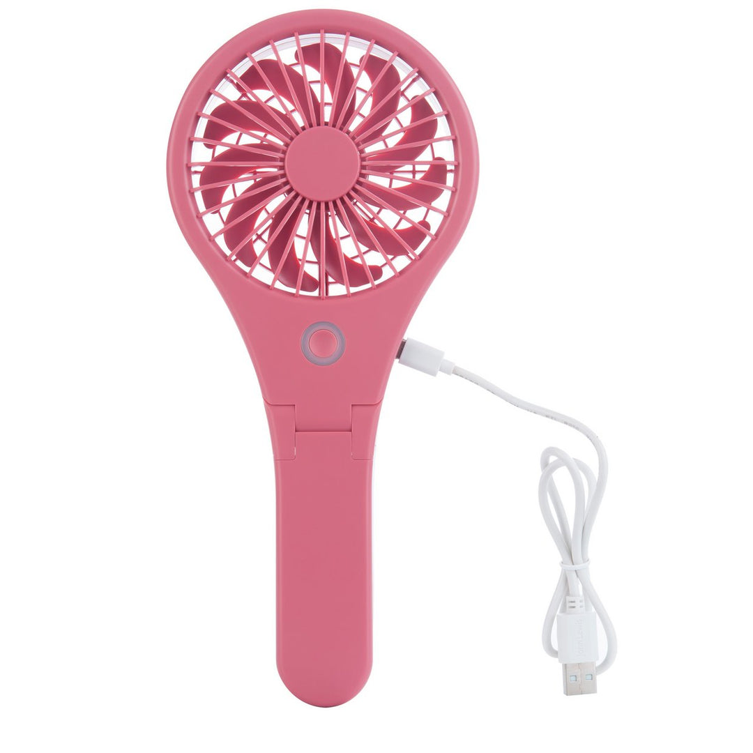 Bush 4 Inch Handheld and Foldable Pink Desk Fan - Rechargeable Portable