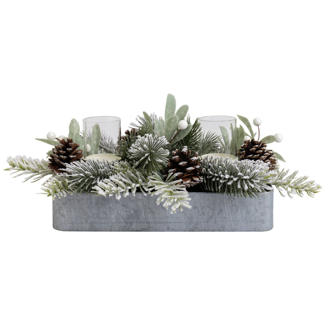 Habitat Snow Foliage Candle Holder Christmas Decoration