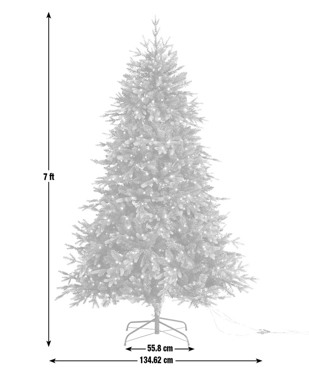 Habitat 7ft Pre-Lit Colour Changing Twinkly Natural Look Christmas Tree