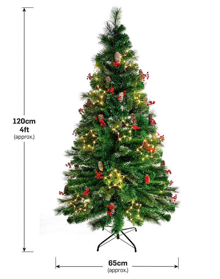 Premier Decorations 4ft LED Snow Tipped Christmas Tree - Green