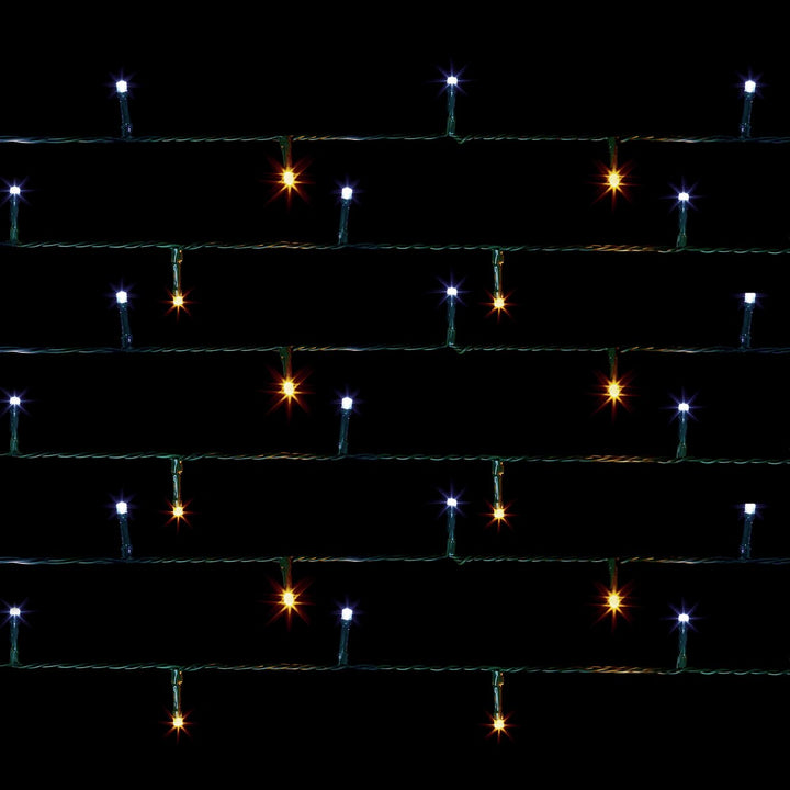 Premier 1000 LED Battery Operated Multi-Action Christmas Tree Lights Timer White & Warm White