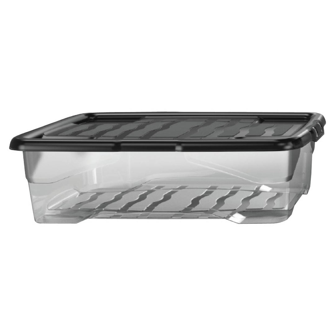 Strata Curve 4 x 30L Plastic Storage Boxes with Lid - Clear 