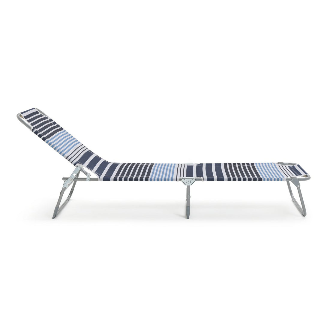 Habitat Folding Metal Sun Lounger - Blue
