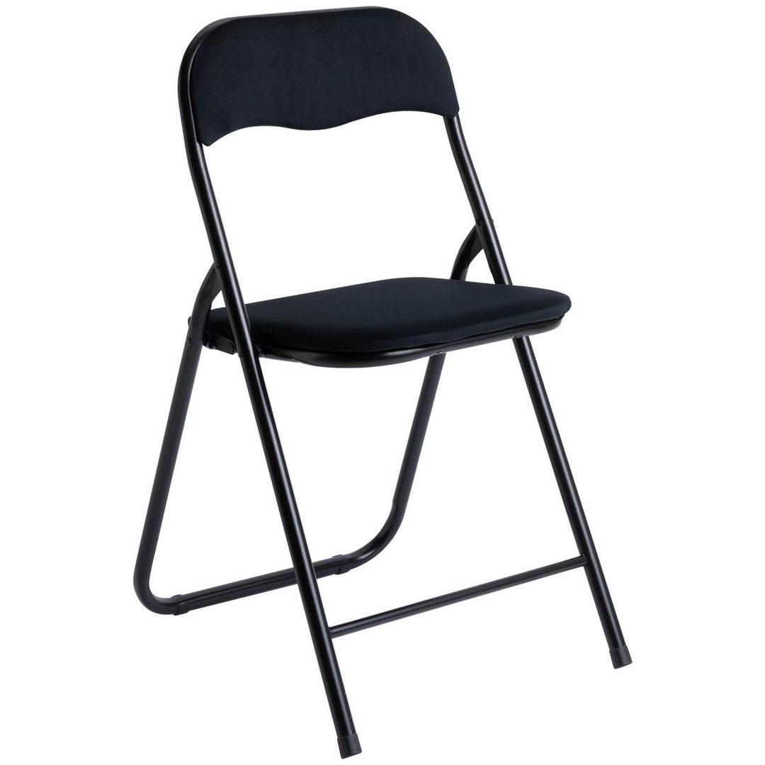 Home Nyla Velvet Folding Dining Chair - Black