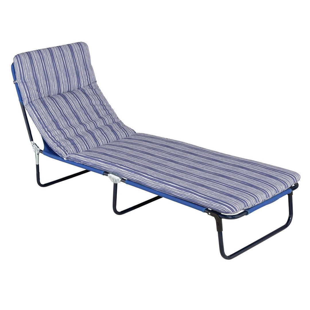 Home Sun Lounger Outdoor Cushion - Coastal Stripe