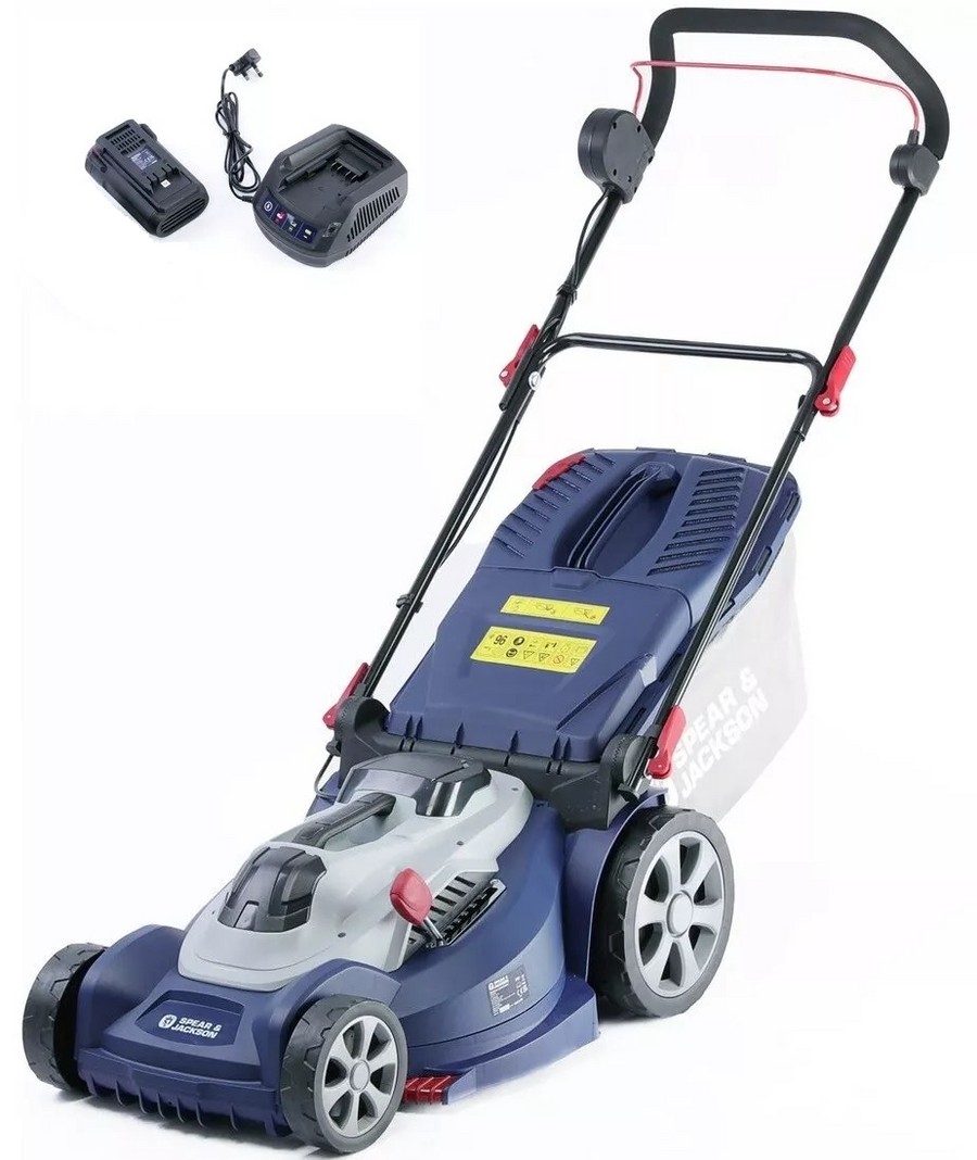 Spear & Jackson 44cm Cordless Rotary Lawnmower 36V Garden Push Mower - USED ITEM
