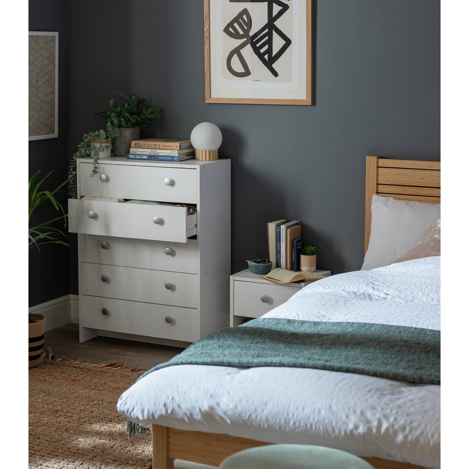 Home Seville 5 Drawer Chest - Oak Effect