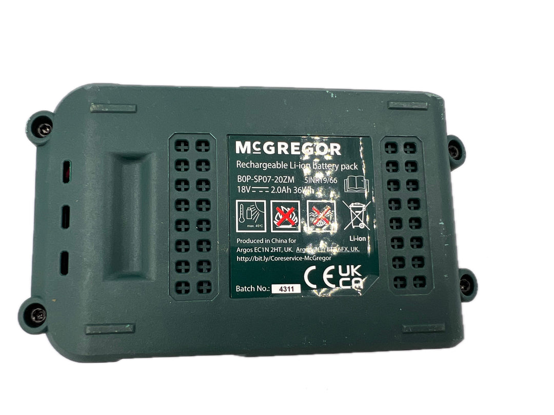 Genuine 18v Battery B0P-SP07-20ZM For McGregor Cordless Hedge Trimmer MCLHT1841