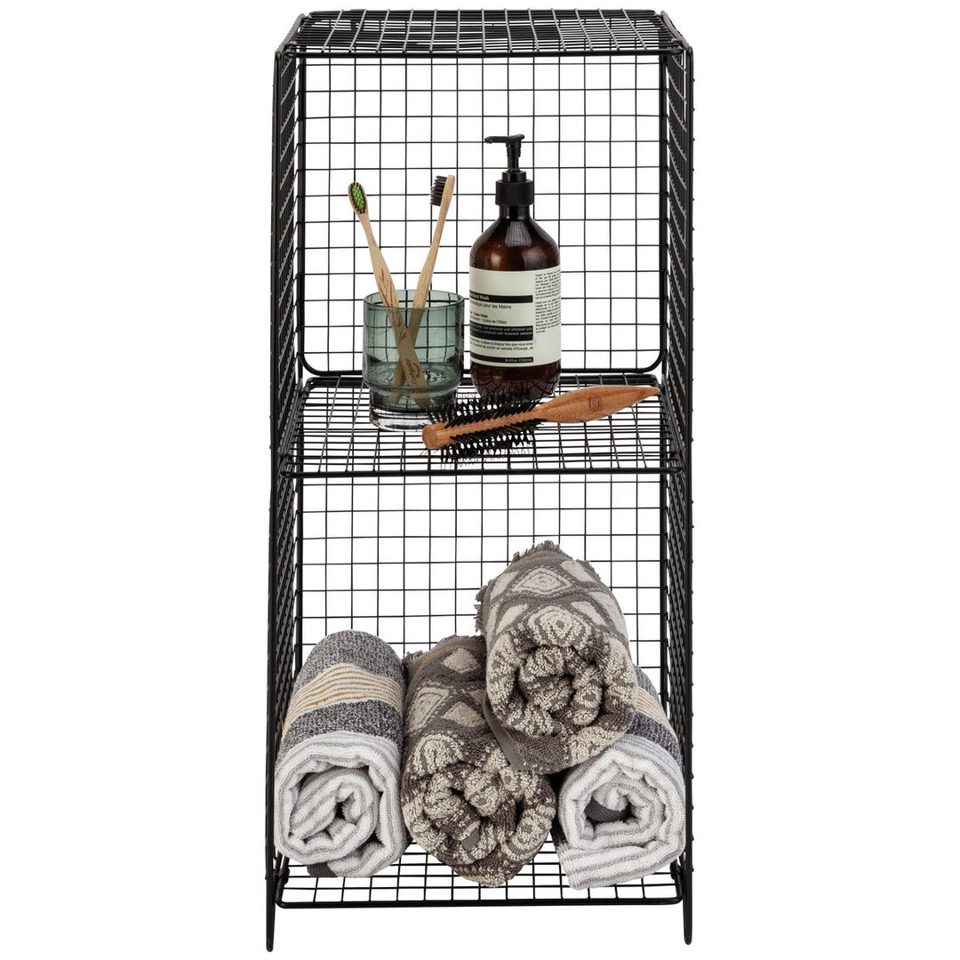 Home 2 Tier Wire Metal Tower - Black