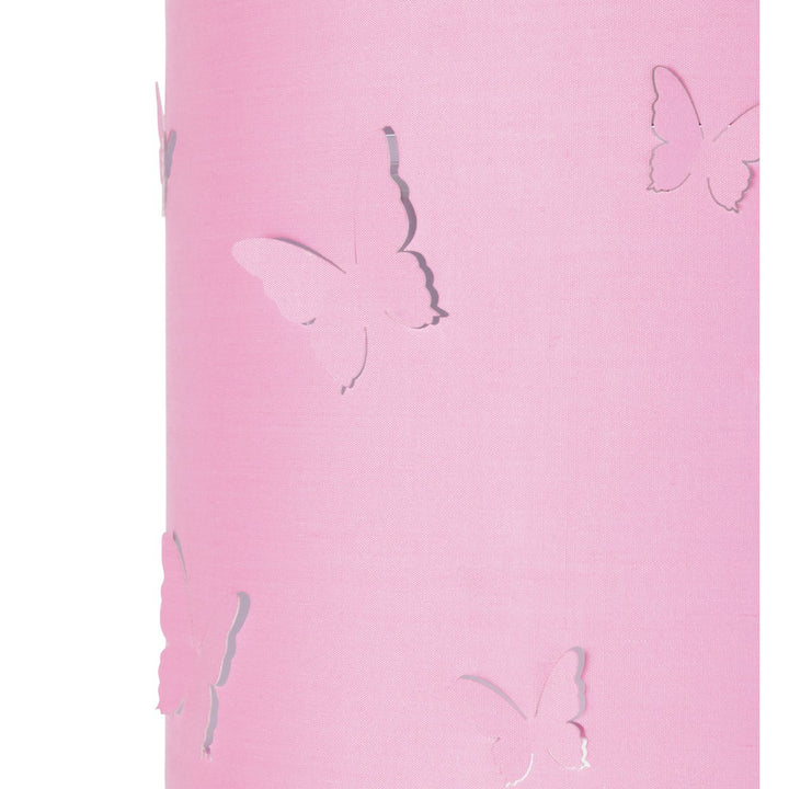 Home Kids Pink Butterflies Drum Lampshade - 25cm
