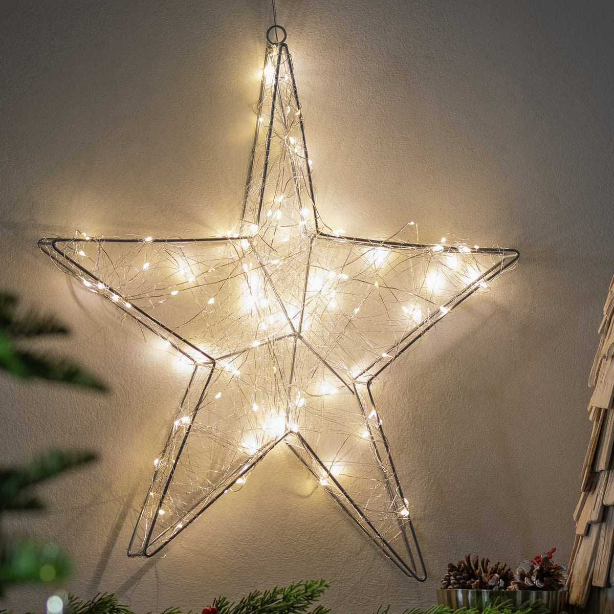 Habitat Warm White Star Shaped Christmas Light Wall Decoration