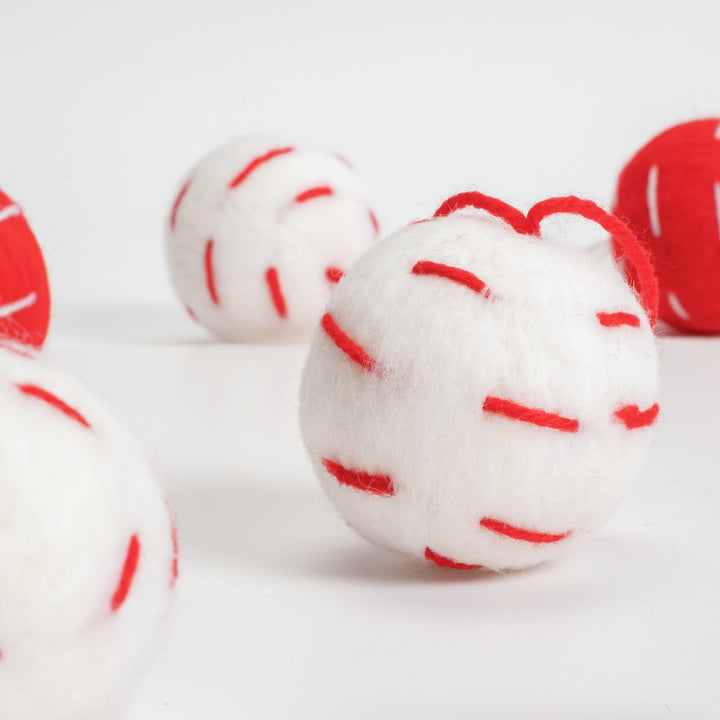 Habitat Pack of 6 Pattern Christmas Tree Baubles Decoration - Red & White