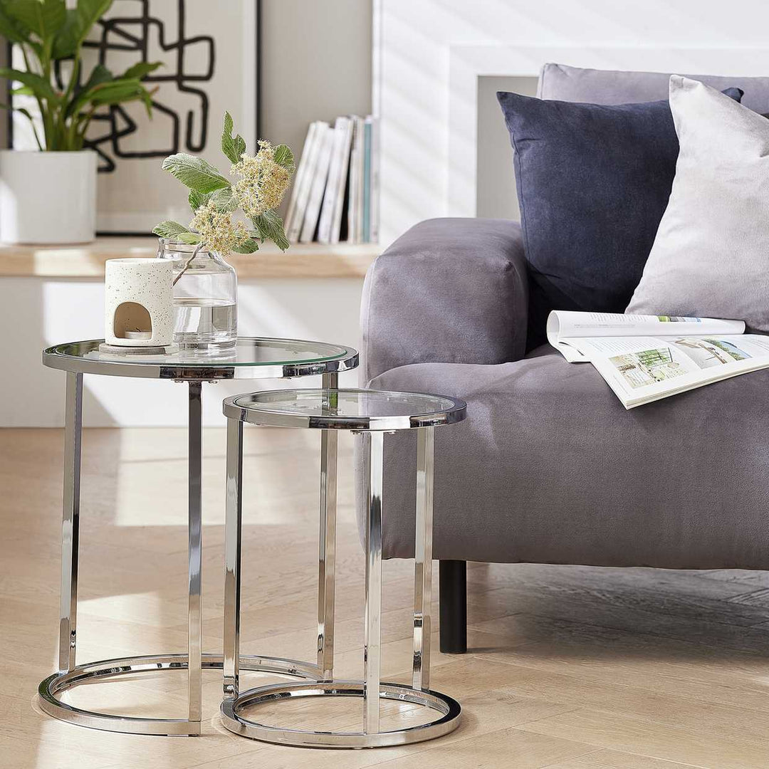 Home Boutique Nest of 2 Tables - Silver