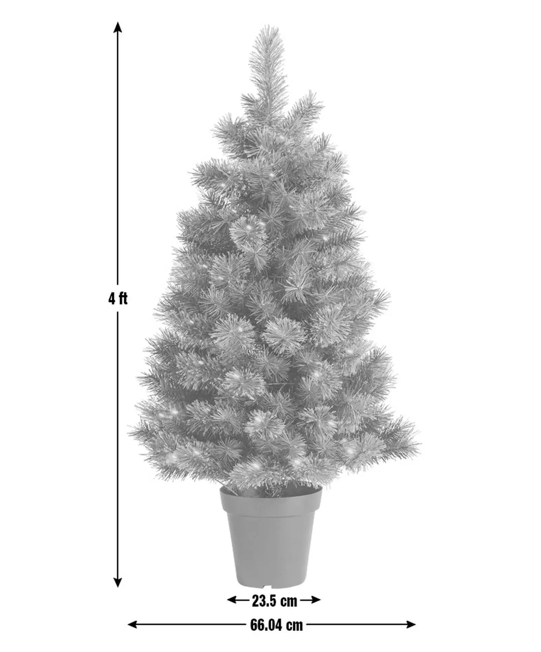 Habitat 4ft Pre lit Potted Natural Look Small Christmas Tree