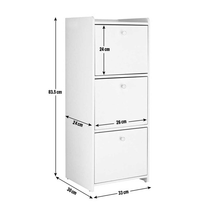 Home Prime 3 Drawer Bathroom Drawer Unit - Black