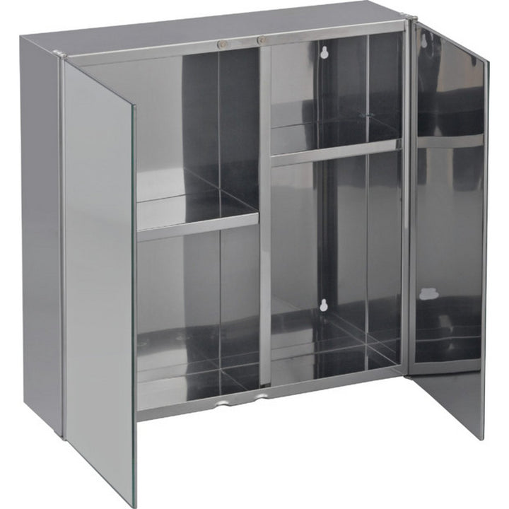 Home Stainless Steel 2 Door Mirrored Cabinet