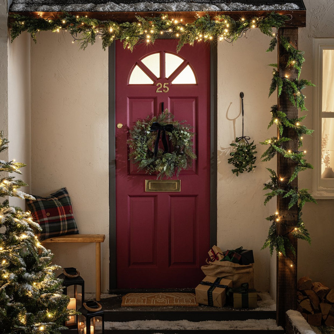 Habitat Fig And Velvet Bow Christmas Wreath