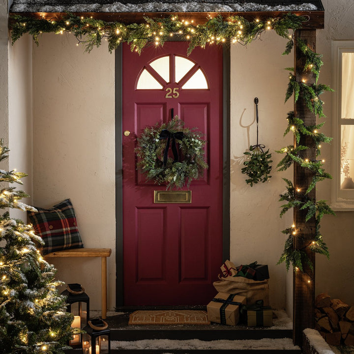 Habitat Fig And Velvet Bow Christmas Wreath